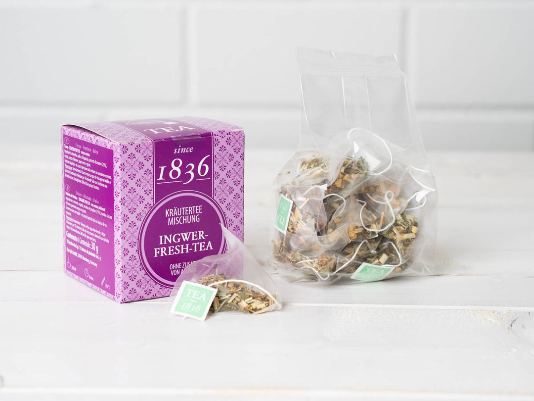Kräuterteemischung Ingwer-Fresh-Tee (15 Pyramidenbeutel)